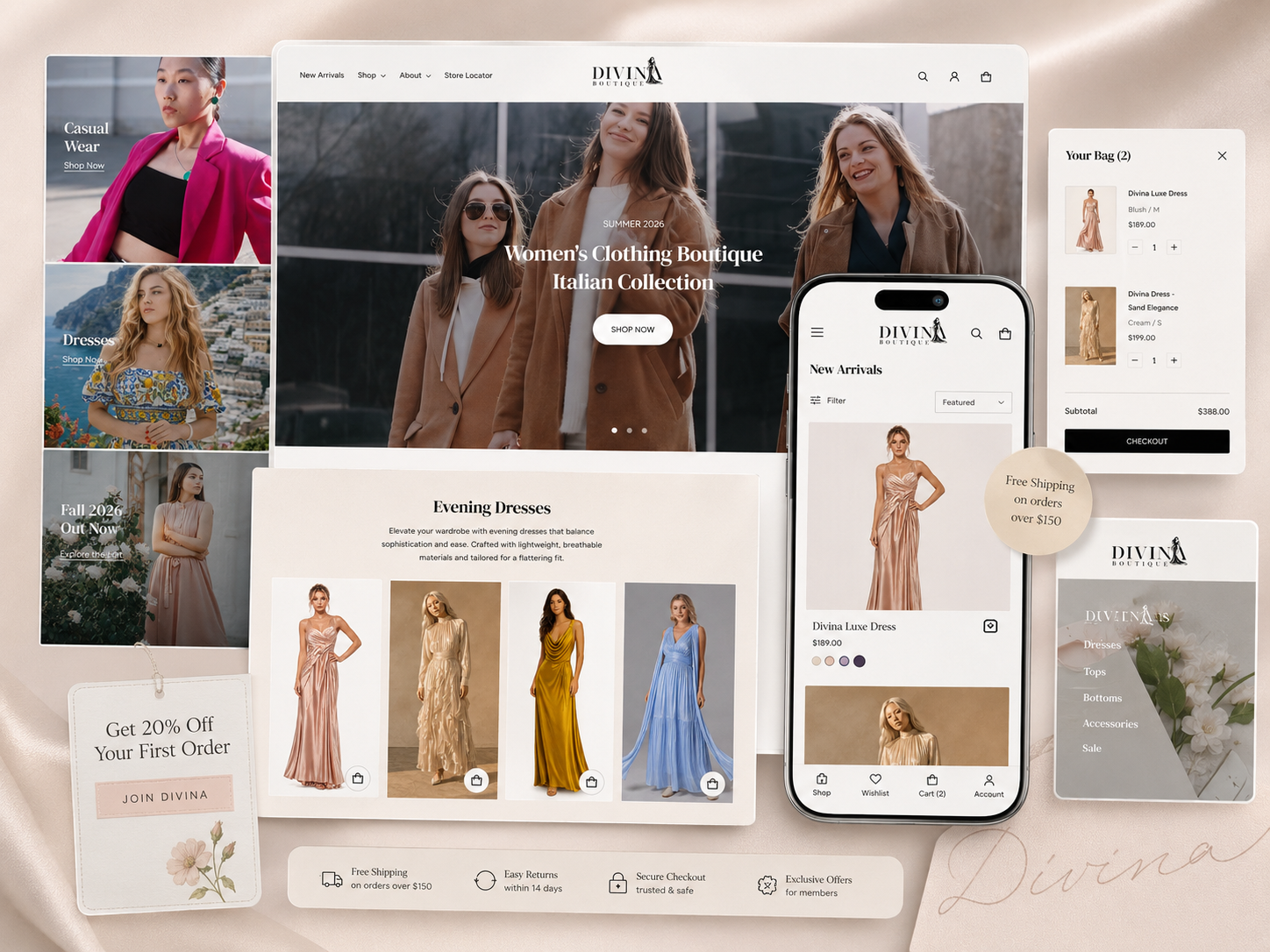 Divina Boutique project mockup four