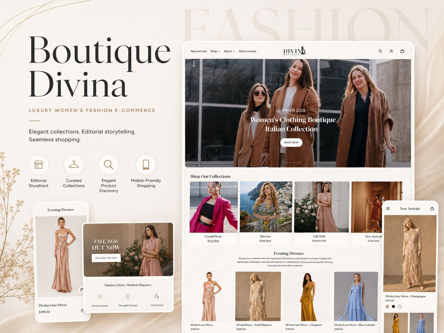 Divina Boutique case study main mockup